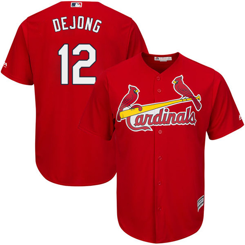 Cardinals #12 Paul DeJong Red New Cool Base Stitched MLB Jersey - Click Image to Close